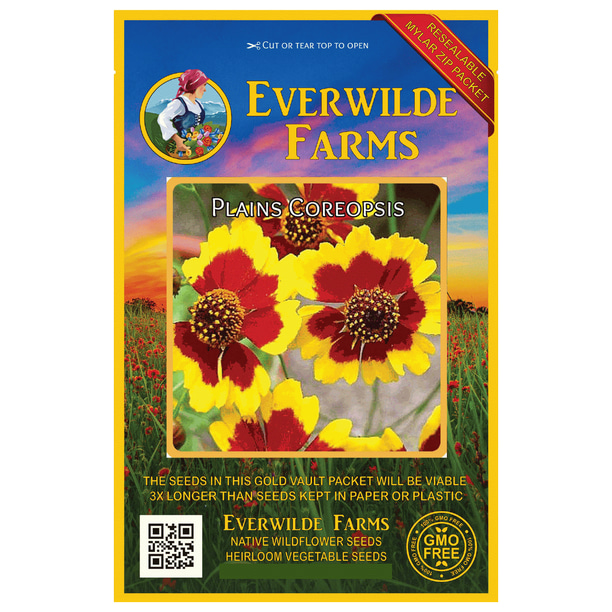 Everwilde Farms 2000 Plains Coreopsis Native Wildflower Seeds Gold