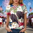 thumbnail image 4 of mgoYE 250th Anniversary Shirt Women Patriotic T-Shirts 3D Graphic Printed Novelty Fashion Tee Short Sleeve Shirt Women Tops Light Blue XL, 4 of 8