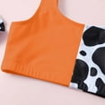 thumbnail image 4 of Fesfesfes Girls Swimsuit 3 Piece Bathing Suits Cow Print Bikini Tankini Set Beach Swimwear with Shorts Bikini Swimwear for 6-13 Years(Orange,10-11Years), 4 of 5