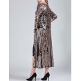 thumbnail image 2 of Women's Long Sleeve Open Front Illusion Long Sequin Cardigan Style Cover Up Black/Gold, 2 of 6