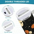 thumbnail image 3 of Yayeee 30oz Stainless Steel Tumbler with Straw and Handle Double-Wall Insulated Travel Water Bottle, Black Halloween Dancing Skeleton, 3 of 8