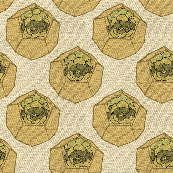 Ahgly Company Indoor Square Patterned Dark Golden Rod Brown Area Rugs, 8' Square