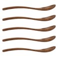 thumbnail image 4 of Cuchara de madera cuchara de café de madera lisa natural con mango cilíndrico resistente al calor vintage para el hogar ANGGREK Otros, 4 of 8