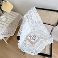 thumbnail image 6 of Square Lace Tablecloth, 47.2x47.2 inch Vintage Table Cover, Crochet Tablecloth, White Embroidered Tablecloth, Coffee Table Cover, Tea Party Tablecloth, Home Decor Tablecloth for Dining Table, 6 of 7