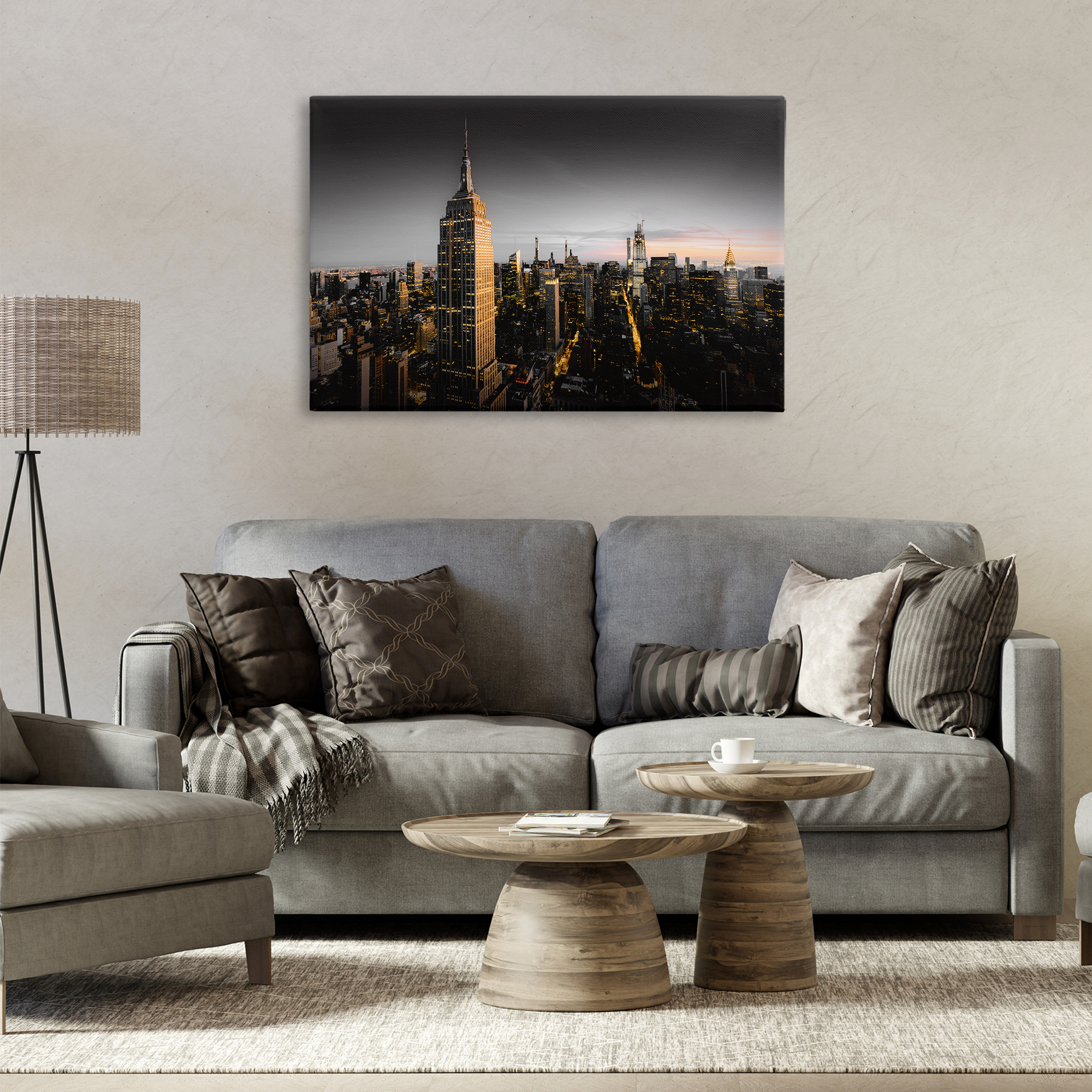 Stupell Industries Aerial City Horizon Scenic & Cityscapes Photography Wrapped Canvas Art Print Wall Art, 36 x 24