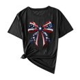 thumbnail image 5 of QUNYINEY Womens Shirts Casual Short Sleeve Crew Neck Independence Day Tops Knot Loose Summer Pullover Women Tops, 5 of 5