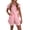 Pink, variant on Women Summer Two Piece Outfits Short Sleeve Button Shirt Shorts Cute Sets Vacation Daily Wear Lemon Yellow XXL