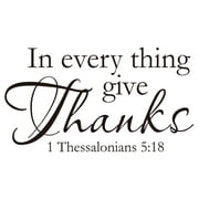 In Everything Wall Decal 1 Thessalonians 5 18 Bible Scripture Religious Wall Decor Quote For Home Wall Art Sticker Sayings