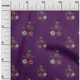thumbnail image 1 of oneOone Cotton Poplin Fabric Leaves & Floral Block Printed Fabric 1 Yard 56 Inch Wide, 1 of 5