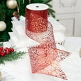 thumbnail image 3 of 10 Yards Ribbon Wired Glitter Metallic Mesh Ribbon Stretchable Web Diamond Wire Edge Ribbon Wide 2.5" for Wreaths, Gift Wrapping, DIY Craft gold, 3 of 4
