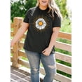 thumbnail image 3 of XCHQRTI Daisy T Shirts Women Plus Size Graphic Tshirts Casual Short Sleeve Oversized Tee, 3 of 7