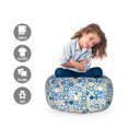thumbnail image 2 of Yellow and Blue Storage Toy Bag Chair, Mosaic Portuguese Azulejo Mediterranean Effect, Stuffed Animal Organizer Washable Bag, Small Size, Violet Blue Mustard, by Ambesonne, 2 of 3