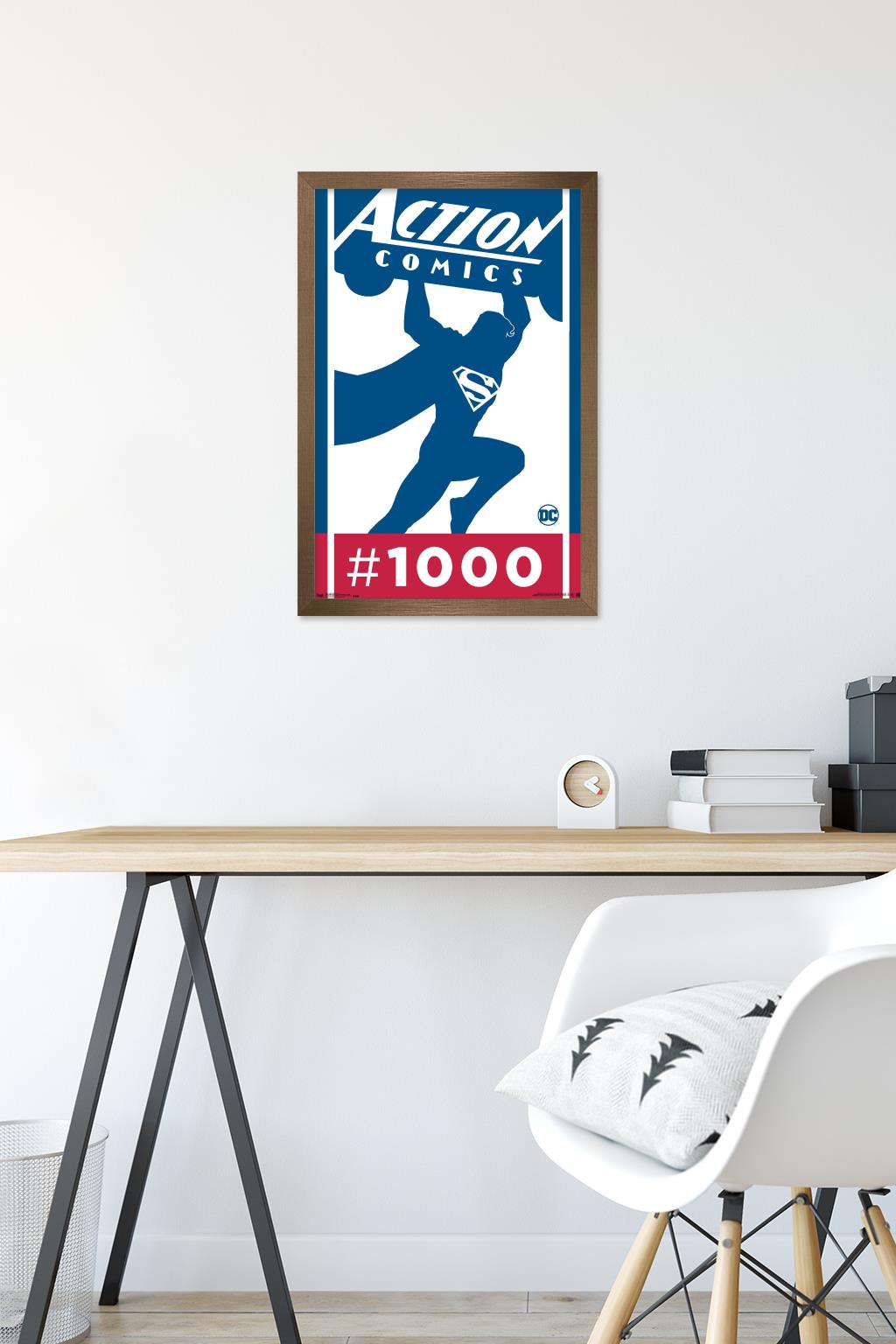 DC Comics - Superman - Action Comics 1000 Wall Poster, 14.725" x 22.375", Framed