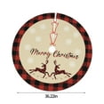 thumbnail image 3 of Antqov Christmas Tree Skirt 35" Deers Santa Patterns Burlap Tree Skirts with Buffalos Plaid Soft Tree Mats for Party Home Decorations, 3 of 6