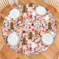 thumbnail image 2 of Poodle Dog and Flower Floral Round Fitted Tablecloth with Elastic Edge,Dining Table Cover Waterproof,Outdoor Round Tablecloth for Camping,Dining,Indoor and Outdoor, 2 of 7