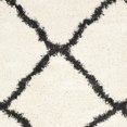 thumbnail image 5 of SAFAVIEH Belize Joisse Geometric Plush Shag Area Rug, Ivory/Charcoal, 5'1" x 7'6", 5 of 5