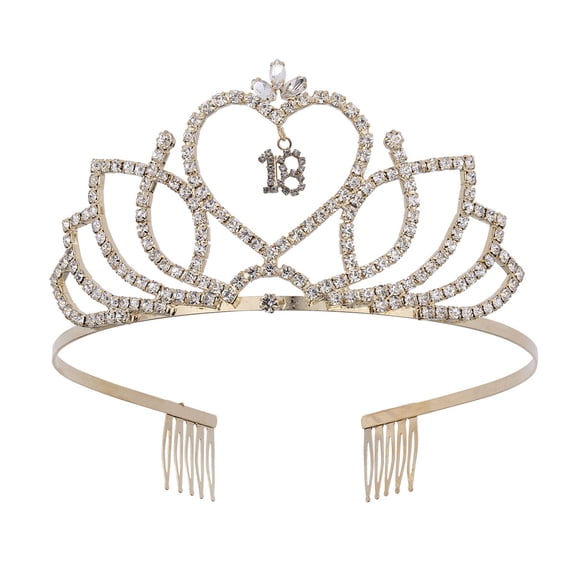 WHAMVOX Crowns Birthday Crown Hair Accessories Multiple Occasion Headband Size 2 Golden