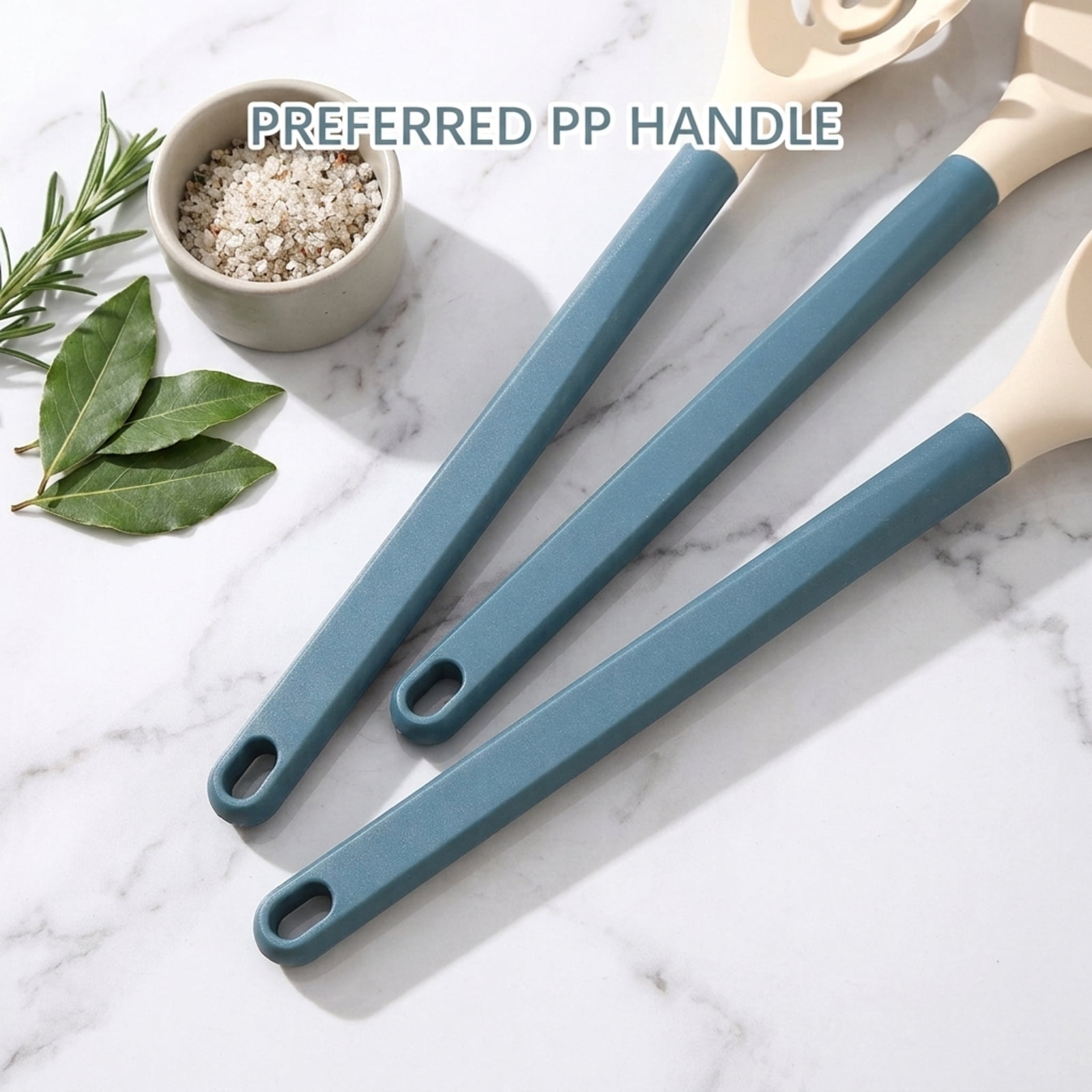 Fenbeli 21-Piece Silicone Kitchen Utensil Set for Nonstick Cookware, Heat-Resistant Cooking Tools with Countertop Holder, Blue