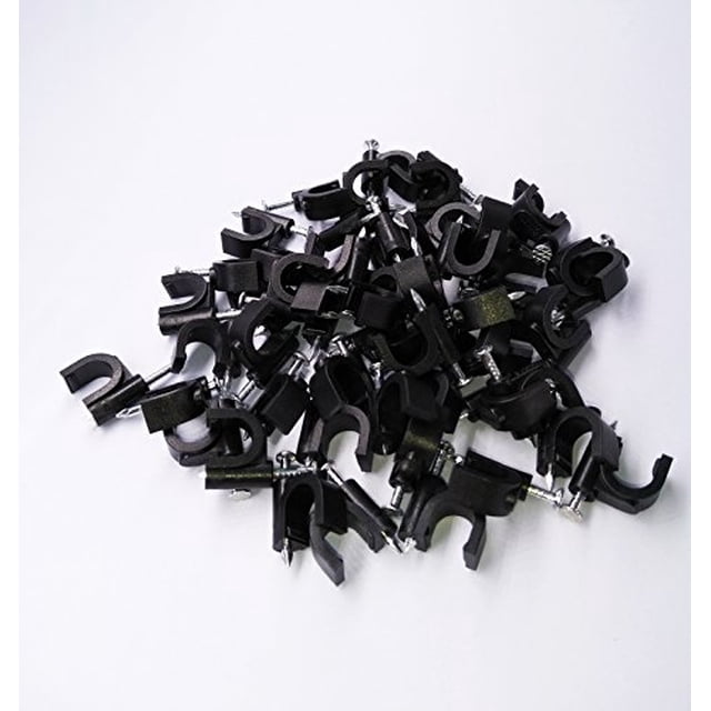 100 Pack Nail in Cable Clips Ethernet Cable Nails Tacks Clips 8mm for Electrical, Ethernet, Dish Wire, Coax Cable, RG6, RG59, CAT6, RJ45 Cable