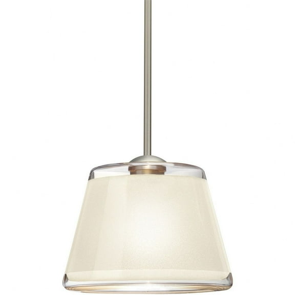 1TT-PIC9WH-LED-SN-Besa Lighting-Pica 9 - 8.7 Inch 9W 1 LED Cord Pendant-Satin Nickel Finish-White Sand Glass Color