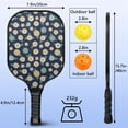 thumbnail image 3 of Pickleball Paddles Set,Pioneer Flower Floral Print Pattern Fiberglass Surface Pickleball Racket Set with 2 Indoor Outdoor Pickleball Balls and Pickleball Bag,Pickle-ball Equipment, 3 of 6