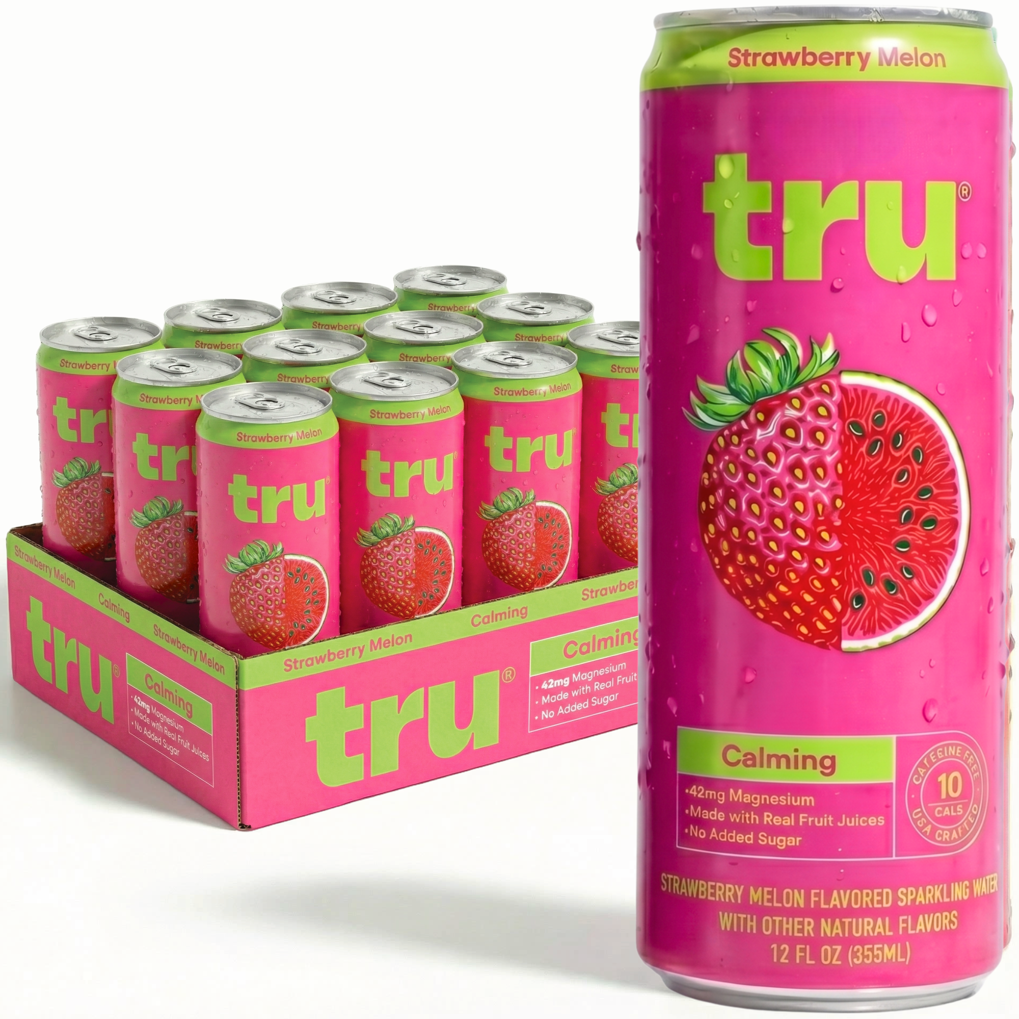 Tru Glow Seltzer Raspberry Flavored Biotin Sparkling Water 12 Pack