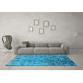 thumbnail image 3 of Ahgly Company Indoor Round Oriental Light Blue Industrial Area Rugs, 8' Round, 3 of 4
