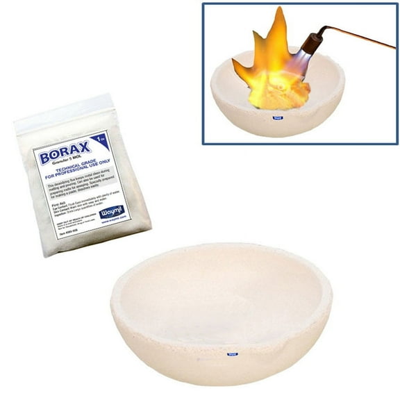 Ceramic Melting Dish Crucible Cup 2/14" Italy & Fused & Borax Melt Gold Silver