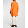 thumbnail image 4 of Mens Wool Carcoat - Hot Orange Three Quarter Peak Lapel Topcoat, 4 of 5