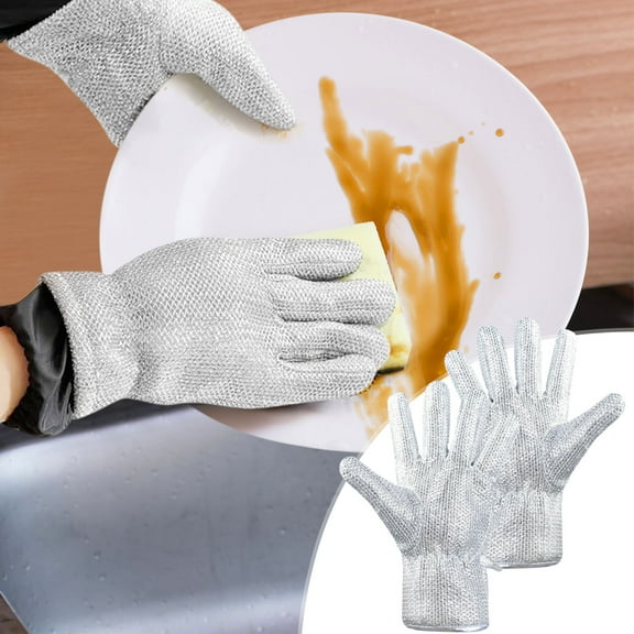 Steel Wool Gloves under $5! CQCYD Kitchen Cleaning Gloves, Heat Resistant Scrub Gloves for Pots Pans, Steel Wool Gloves for Degreasing, Dish Washing, Surface Cleaning, Household Cleaning Tools