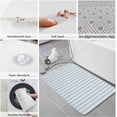 thumbnail image 4 of Kitchen Rugs and Mats,Ocean Blue Stripes Seamless Ticking Stripe 2 Piece Anti Fatigue Area Runner Rug Set Comfort Standing Floor Mat,Farmhouse Pinstripe Non Slip Absorbent Doormats for Laundry, 4 of 6