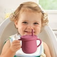 thumbnail image 3 of Dianli Silicone Straw Cup for Infants 150ml Leak-Proof Training Cup with 2 Handles Snack Lid Food Grade Drop-Resistant Toddler Drinking Cup Random Designs BPA-Free Easy Clean, 3 of 5