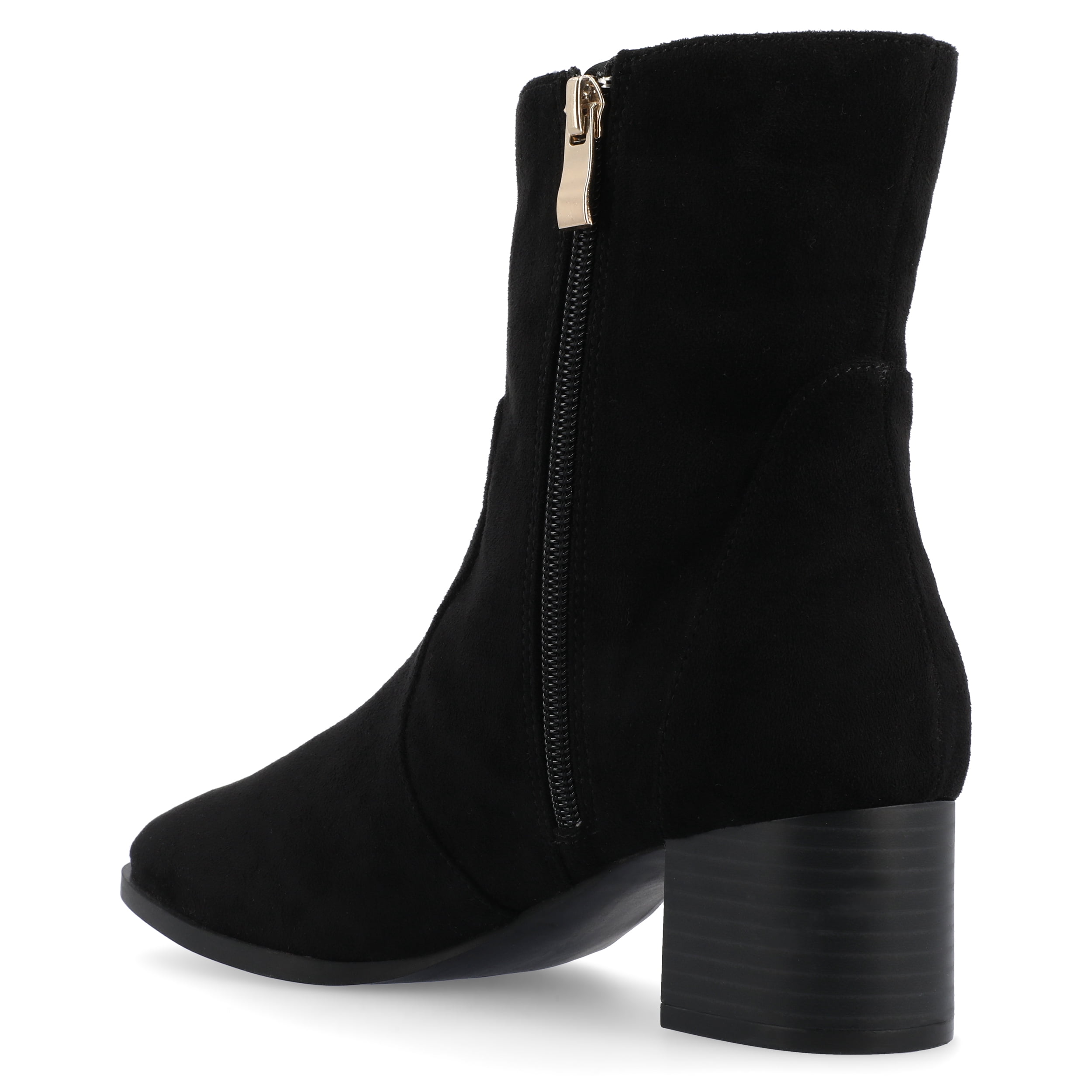 Journee Womens Hayven Stacked Block Heel Almond Toe Booties, Widths Available