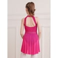 thumbnail image 3 of MSemis Kids Girls Lyrical Dance Dress Modern Ballet Gymnastic Leotard Figure Ice Skating Hot Pink&Black 12, 3 of 7