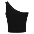 thumbnail image 6 of ZyeKqe Womens 1 Shoulder Tops Summer Sleeveless Ribbed Tank Top Casual Slim Basic Tees, 6 of 8