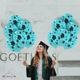 thumbnail image 5 of PMU 100 Pcs Graduation Balloons PartyTex 11 inch Premium Turquoise with All-Over Print Black Grad Caps-Confetti and Streamers Graduation Party Decorations, 5 of 7