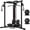 Black home gym system/70lbs Plates, variant on Fitness Cable Crossover Machine,Functional Trainer with High and Low Pulley System for Chest Fly, LAT Pulldown and Seated Cable Row Machine, Smith Machine with Cable Crossover for Home Gym