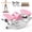Pink, variant on Black Lateral Rocking Step Machine with Resistance Bands and Digital Counter