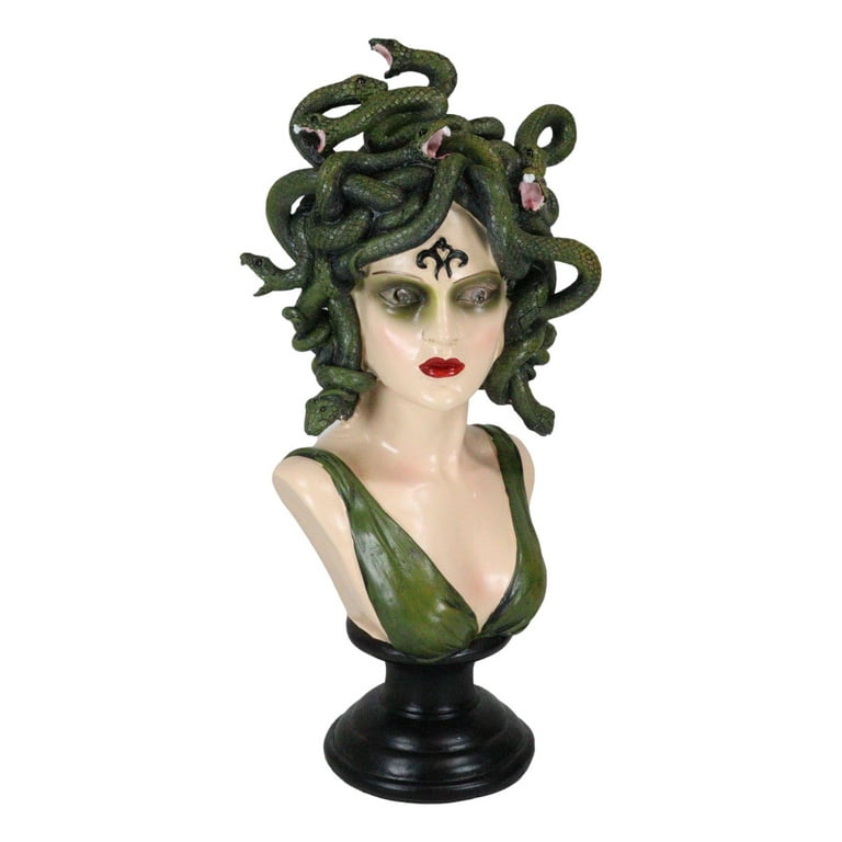 Greek Mythology Gorgon Sisters Goddess Medusa With Wild Snakes Hair Bust  Statue