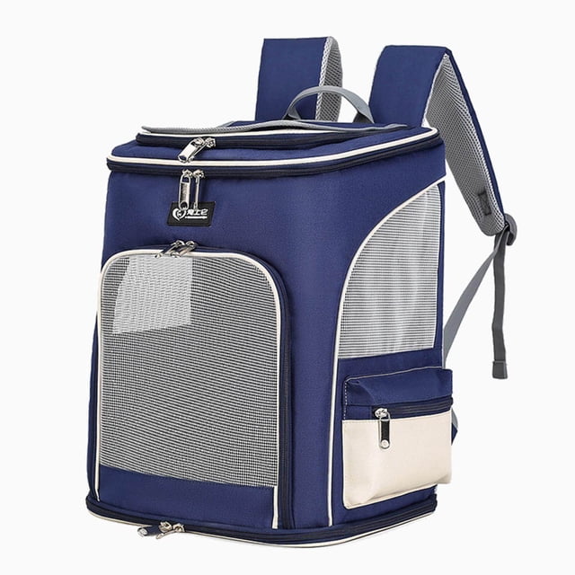 Transporteur de Voyage pour Animaux Pliable avec Sangle Rembourrée, Sac à Main Léger pour Chat, Maison, Extérieur, Randonnée, Blanc