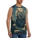 thumbnail image 2 of Fotbe Starry Sky Meditating Lion Men's Camiseta sin Mangas Estampada para Hombres, Playera Casual para Gimnasio, Entrenamiento, Playa-Large, 2 of 7