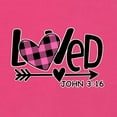 thumbnail image 6 of Wild Bobby, Loved John 3:16 Inspirational/Christian Women Slim Fit Junior Tee, Raspberry, Large, 6 of 6