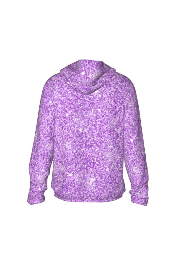 Lilac Glittering Print Women Men Sun Protection UPF 50+ Jackets Zip Up Long Sleeve Hoodie Hiking Lightweight with Pockets