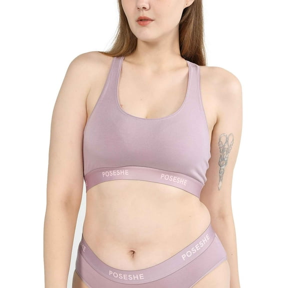 POSESHE Women's Ultra-Soft MicroModal Bralettes, S-5XL Plus Size Bra