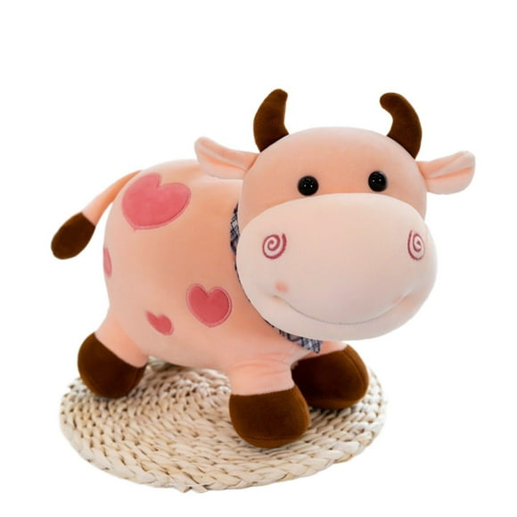 kjfeif Clearance 9.8'' Soft Cow Plush Dolls Stuffed Animals Toys Gifts for Kids Toddler Birthday Valentines Christmas, Kawaii Cat Plushie Doll Toys for Boys Girls, Gift for Birthday Christmas