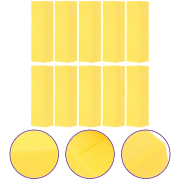 GOOHOCHY  10 Pcs Professional Nail File Buffer Block for Nails Yellow