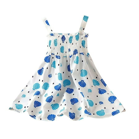 

Girls Summer Floral Suspender Dress A Swing Hit Lap Length Casual Out For 0 To 7 Years Kids Party Dresses