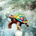 thumbnail image 7 of Colorful Geometric Turtle Christmas Ornament, Unique Festive Hanging Decor for Animal Lovers and Holiday Season Decorations - D, 7 of 7