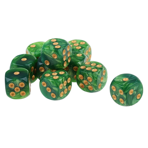 Dados D6 de seis lados Zulema de 16mm D6 para MTG RPG juego de juguete Verde amarillo