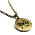 thumbnail image 1 of Stainless Steel Tribal Capricorn Zodiac (Sea Goat) Round Medallion Pendant Necklace, 1 of 3